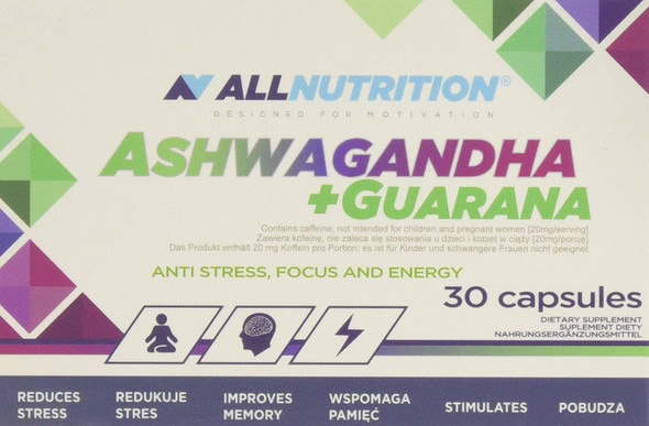 Allnutrition Ashwagandha + Guarana - 30 caps