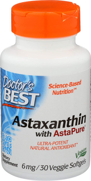 Doctor's Best Astaxanthin with AstaReal, 6mg - 30 veggie softgels