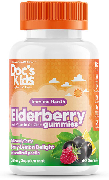 Doctor's Best Children's Elderberry Gummies, Berry Lemon Delight - 60 gummies