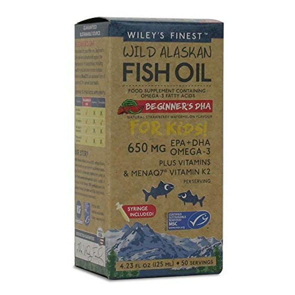 Wiley's Finest Wild Alaskan Fish Oil Beginner's DHA 650mg EPA & DHA For Kids 125ml