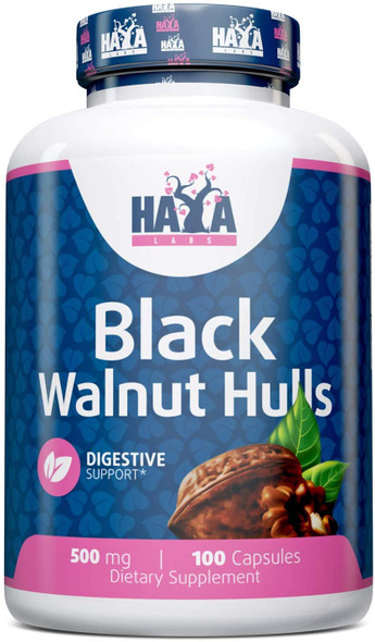 Haya Labs Black Walnut Hulls, 500mg - 100 caps