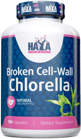 Haya Labs Broken Cell Wall Chlorella, 500mg - 100 caps
