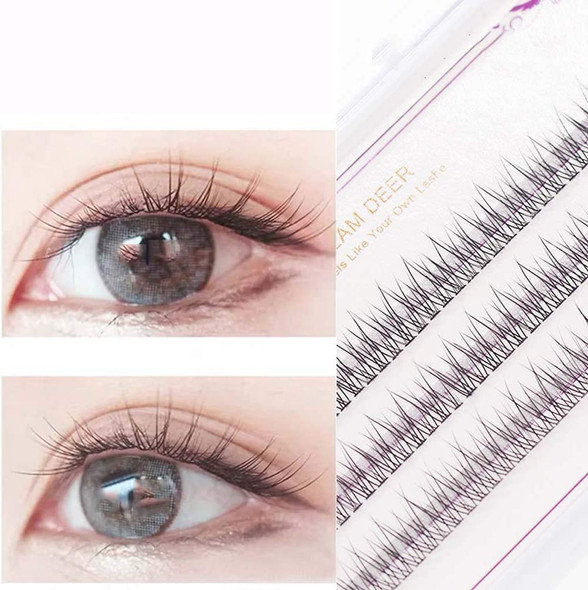 10mm 110Root Fish Tail Design Thickness 0.1mm Grafting Individual False Eyelashes Mink Natural Long Eye Lashes Cluster Extension Makeup Beauty Fake Eyelash