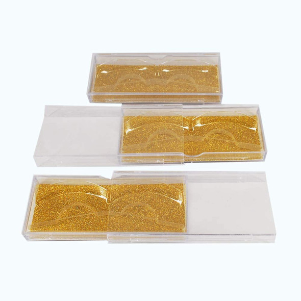 20pcs empty lash case packaging wholesale empty eyelash tray box gold (gold)