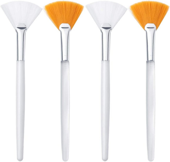 4 Pcs Facial Brushes Fan Mask Brush,Soft Applicator Brushes Makeup Tools for Peel Mask Makeup