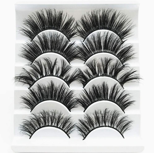 5 Pairs Faux 3D Mink Lashes Multipack,False Eyelashes Natural Soft False Eyelashes Pack for Makeup Eyelashes Extension