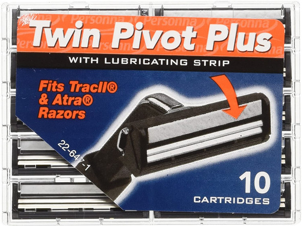 50 Personna TWIN PIVOT Plus Cartridges with Lubricating Strip for Gillette At...