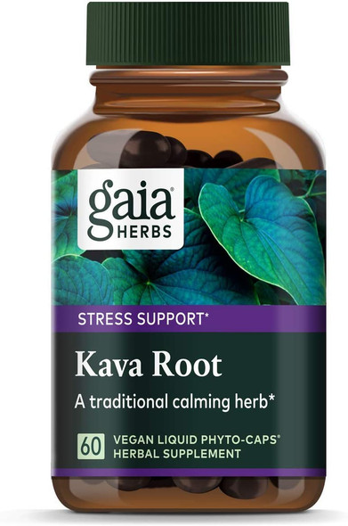 Gaia Herbs  Kava Kava Liquid Phyto Capsules, 60 Vegetarian Capsules