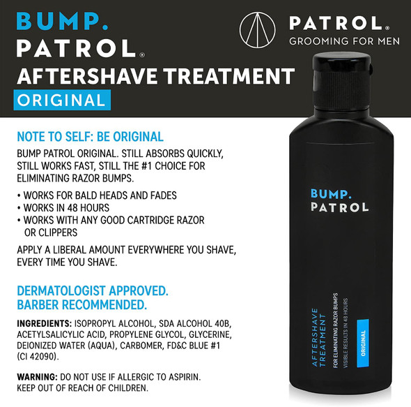 Bump Patrol Original Formula After Shave Bump Treatment Serum - Razor Bumps, Ingrown Hair Solution for Men and Women - 4 Ounces