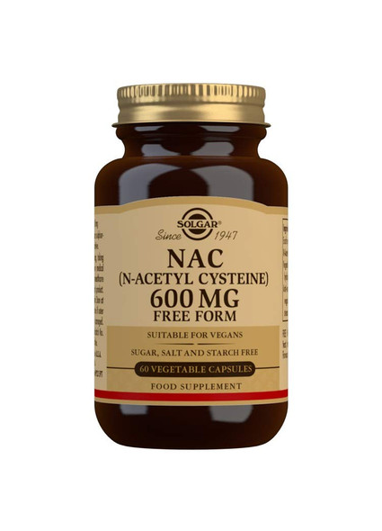 Solgar NAC (N-Acetyl-L-Cysteine) 600 mg Vegetable Capsules - 60 caps