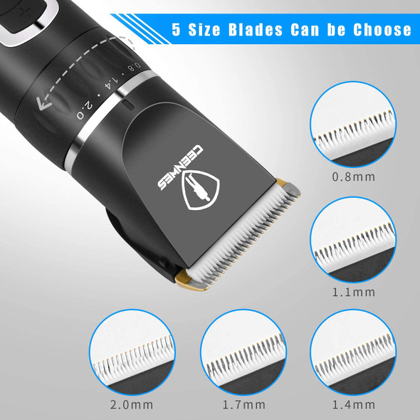 Ceenwes Hair Clippers Professional 3-Speed Rechargeable Ceramic Blade Cordless Haircutting Tools for Men and Family Use
