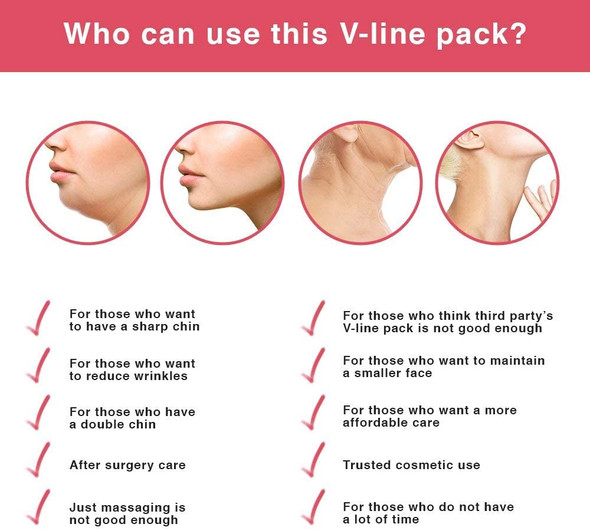 Double Chin Reducer Sagging Neck Firming Anti Aging Wrinkle Reducing Face Lift Slim - Korean Skin Care Routine Set. Vela Contour (Cream Masks Belt)