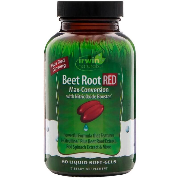 Irwin Naturals - Beet Root Red, Max-Conversion With Nitric Oxide Booster, 60 Liquid Soft-Gels Irwin Naturals - Beet Root Red, Max-Conversion With Nitric Oxide Booster, 60 Liquid Soft-Gels