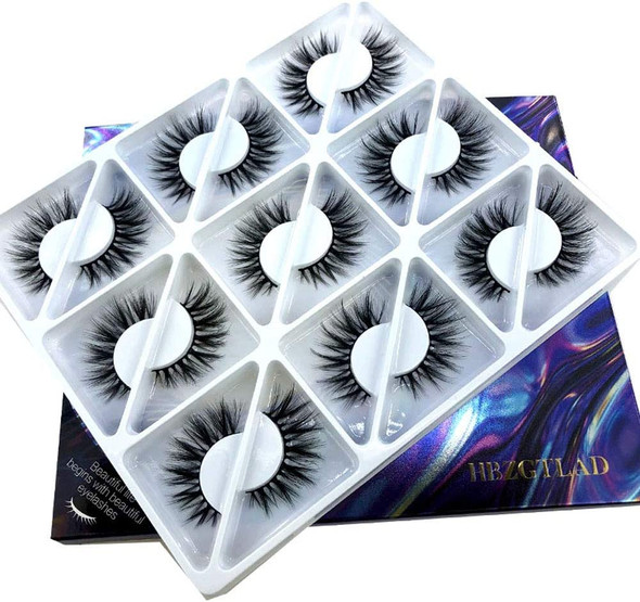 HBZGTLAD 9 pairs natural false eyelashes fake lashes long makeup 3d mink lashes eyelash extension mink eyelashes for beaty (SD-09)