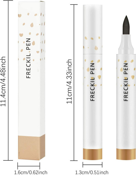 KYDA 2 Colors Freckle Pen,Natural Lifelike Freckle Makeup Pen Magic Freckle Color,Waterproof Longlasting Soft Dot Sopt Pen,for Natural Effortless Sunkissed Makeup (Dark Brown+Light Brown)