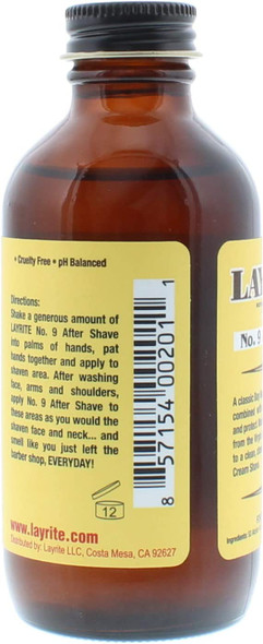 Layrite (LAYRU) Layrite No. 9 Bay Rum Aftershave, 4 Oz, 4 ounces