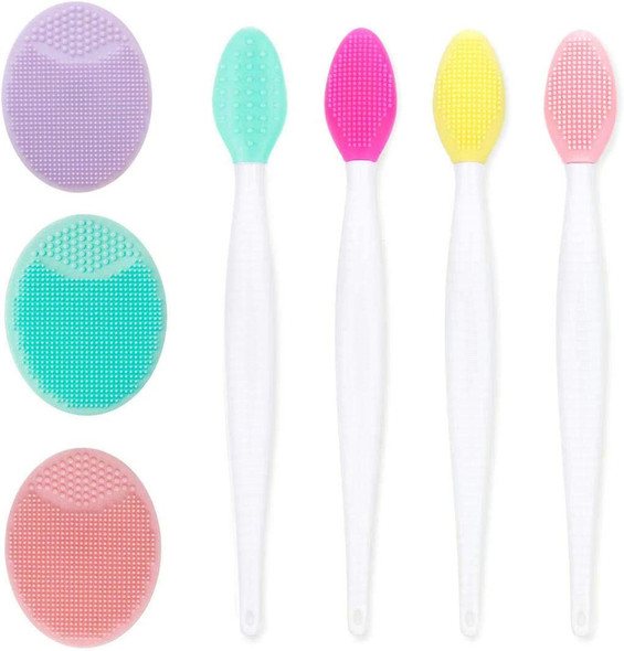 Lormay 9 Pcs Silicone Makeup Brush Set: Applicator for Face Mask, Eyeliner, Eyebrow, Eye Shadow, Lip Makeup and UV Epoxy Resin (Purple)