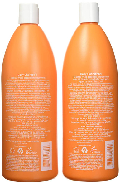 Loma Hair Care Daily Shampoo Daily Conditioner Duo, 33 Fl Oz