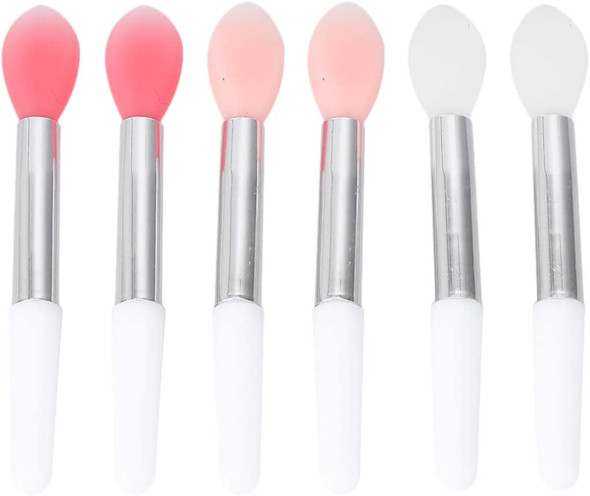 Lurrose Silicone Lip Brush,6pcs Single Head Lip Balm Oil Applicator Brush Cosmetic Makeup Brushes for Salon and Home Use