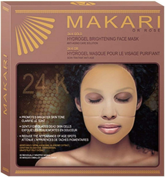 Makari 24K Gold Hydro Gel Mask  Powerful Anti-Aging Treatment w/Real Gold Particles, Collagen, Blueberry & Grapefruit Extracts for Wrinkles, Dark Spots & Blemishes  Luxurious Reparative Formula