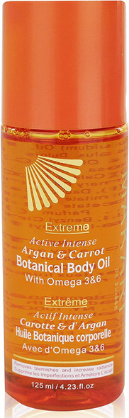 Makari Extreme Botanical Body Oil 4.23 fl. Oz.  Moisturizing, Toning & Anti-Aging Body Treatment With Omega 3 & 6, Argan, Carrot & Soybean Oils  Hydrating Formula for Wrinkles, Dryness