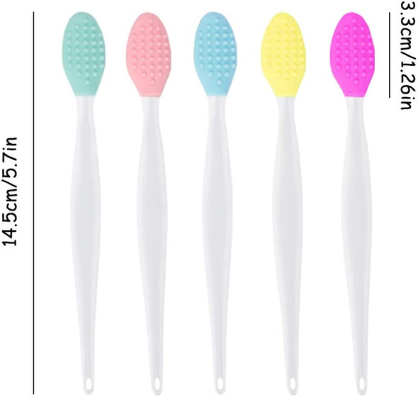 maxin 10 Pcs Silicone Exfoliating Lip Brush Double-Sided Soft Cleaning Beauty Tool for Smoother Skin and Lip Assorted Colors