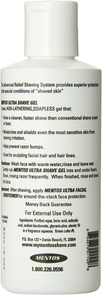 Mentos Ultra Shave Gel, 6-Ounce