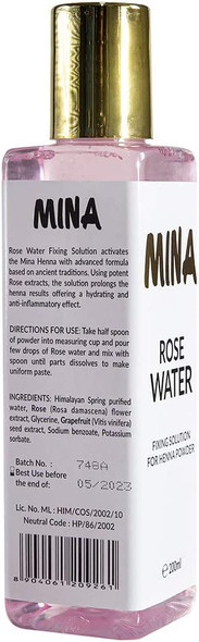 MINA Rose Water Fixing Solution for Eyebrow Tint 200 ml