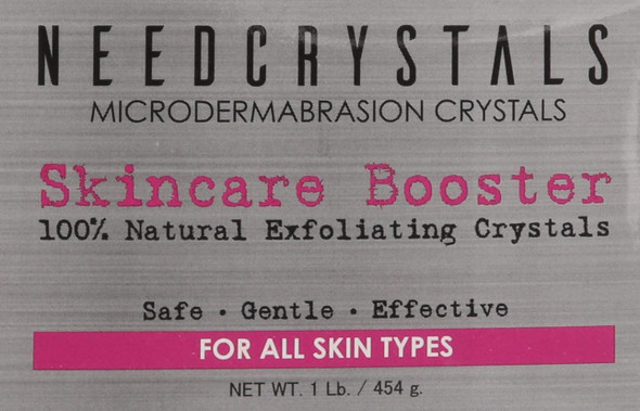 NeedCrystals Microdermabrasion Crystals, Face Scrub. Natural Facial Exfoliator for Dull or Dry Skin Improves Acne Scars, Blackheads, Pore Size, Wrinkles, Blemishes & Skin Texture. 1 lb