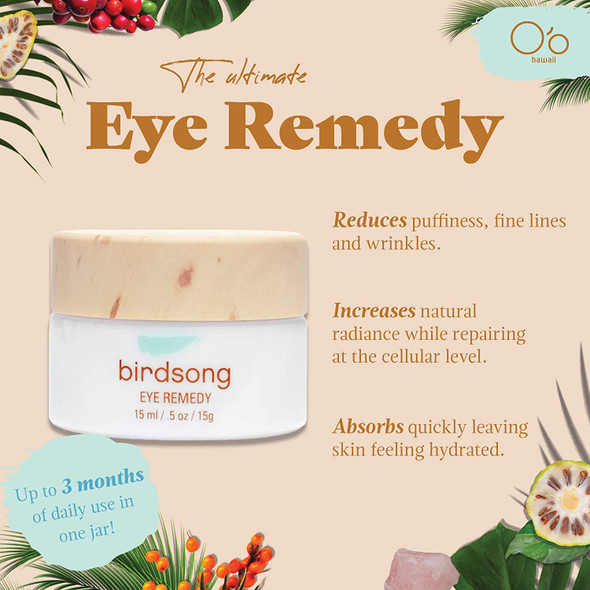 O'o Hawaii Birdsong Eye Remedy Organic Eye Cream Treatment for Anti-Aging and Fine Lines.5oz