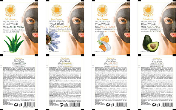 PetraSense Natural Dead Sea Mud Mask with Milk & Honey - pack of 12