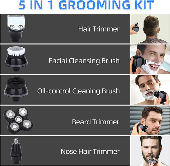 Phailincos Shaver Razor for Men 5 in 1 Buffet Hair Clipper 4D Whole Body Wash