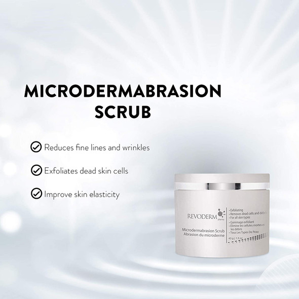 Revoderm Microdermabrasion Scrub | Face Exfoliant for Adult Acne | Balance Skin Tone | Reduce Wrinkles | Suits All Skin Types | Fragrance-free and Hypoallergenic | 43 g (1.5 oz)