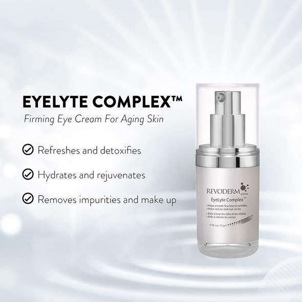 Revoderm Retinol Eye Cream Eyelyte Complex - For All Skin Types - Dermatologist Recommended - Retinol, Vitamin K and Palmitoyl Oligopeptide - Shrinks Wrinkles and Fine Lines - 0.53oz