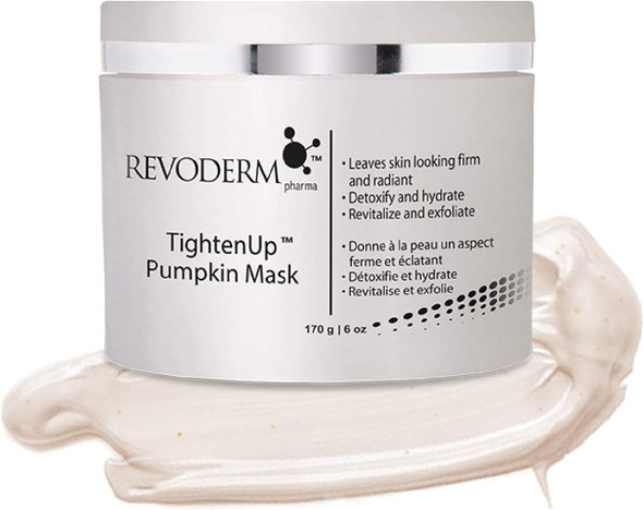 Revoderm TightenUp Pumpkin Mask - Reduces Pore Sizes - Cleanse, Hydrate and Rejuvenate The Skin - Complements Anti-Aging - Removes Excess Oil, Dirt and Impurities - 177 mL