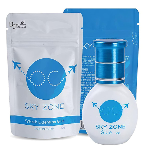 Sky Zone Glue, Korean Sky Eyelash Extension Glue, Eyelash Extension Glue Adhesive, 1-2 Sec Fast Drying Time, 6-7 Weeks Retention (10g)