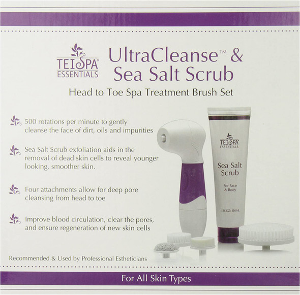 Tei Spa Ultra Cleanse: Face and Body Spa Brush Treatment Set for Professional and at Home Use