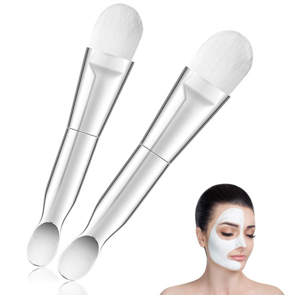 Tenmon 2 Pcs Face Mask Brushes, Durable metal handle, Premium Soft Bristles Brush, Easy to use and clean Suitable for liquid masks with more moisture, Cream, Eye Mask Cosmetic Makeup Tool