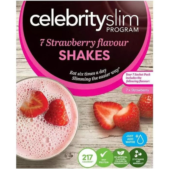Celebrity Slim handy pack strawberry flavour shakes