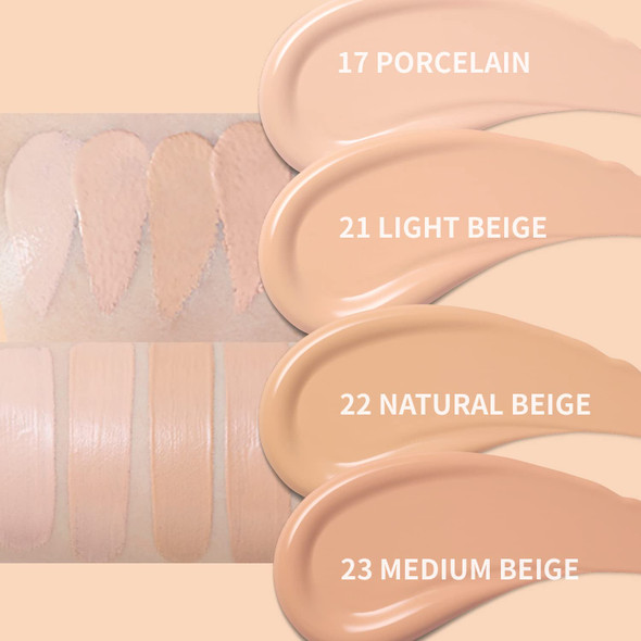 GIVERNY Go Milchak Signature Foundation #17 Porcelain - Long Lasting All Day Flawless Coverage Foundation  Cool Skin Tone Makeup - Skin Fit High Density Poreless Makeup Concealer, 1.01 fl.oz.