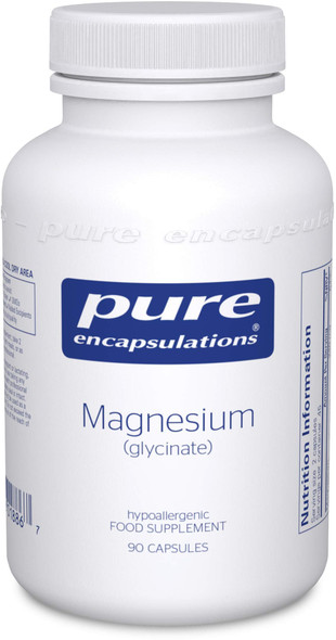 Pure Encapsulations - Magnesium (Glycinate) 120Mg - Bioavailable Magnesium Chelate Tiredness And Fatigue Supplement - 90 Capsules