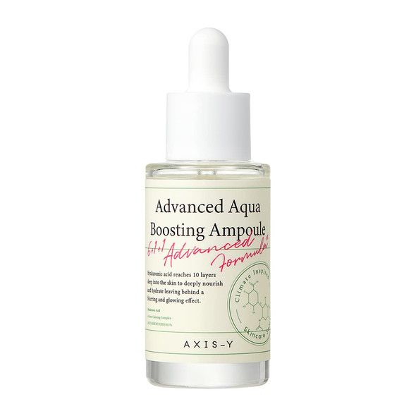 AXIS-Y Advanced Aqua Boosting Ampoule 30 ml / 1.01 fl. oz | Hydrating Serum Ampoule | Hyaluronic Acid Serum, Centella Asiatica, Dry Skin, Korean Skincare