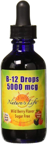 Natures Life B-12 Drops, Methlycobalamin Wildberry 2oz 5000mcg