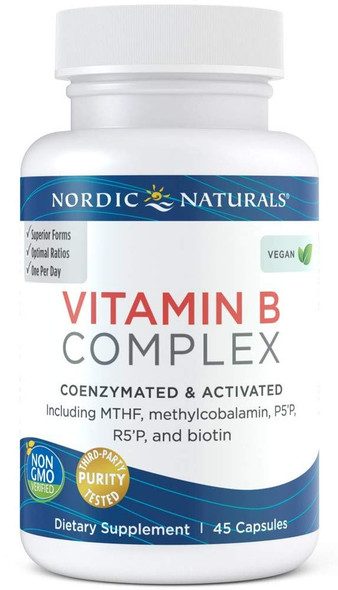 Nordic Naturals Vitamin B Complex, 45 Caps, 55 g