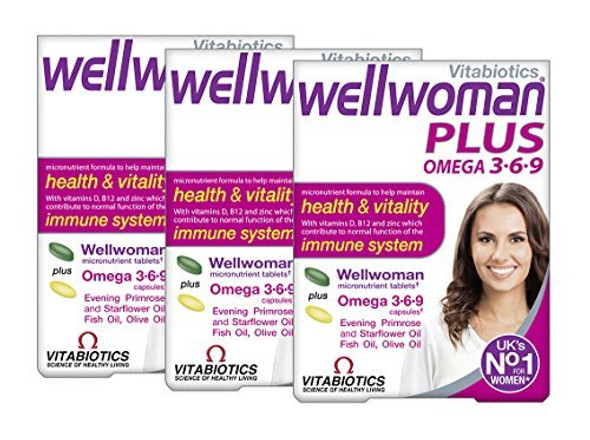 Vitabiotics Wellwoman Plus Omega 3∙6∙9 - 56 Tablets/Capsules, Pack of 3