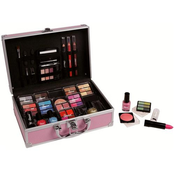 42pc VANITY CASE VEGAN BEAUTY COSMETIC SET GIFT TRAVEL MAKE UP BOX