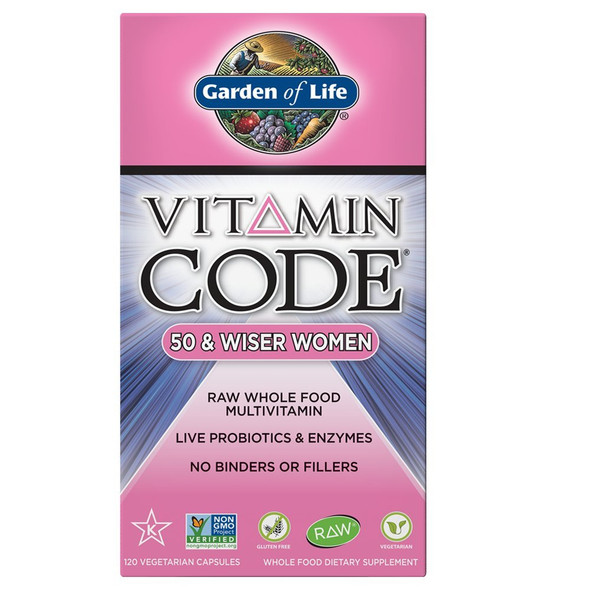 Garden Of Life Vitamin Code 50 And Wiser Women, 120 Vegetarian Capsules