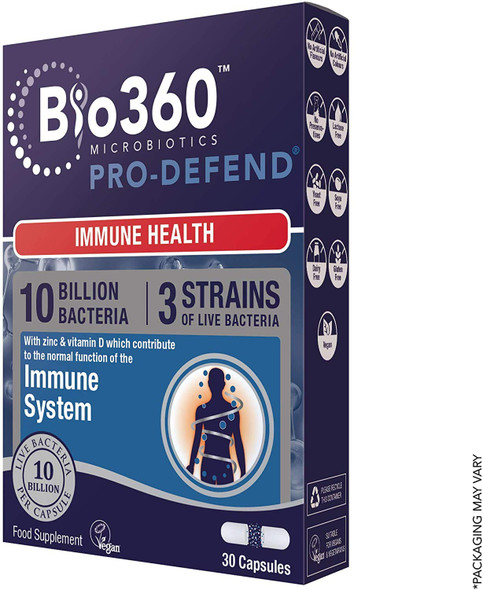 Bio360 Pro-DEFEND (10 Billion Bacteria)|from Natures Aid|Immune Health*|30 Capsules