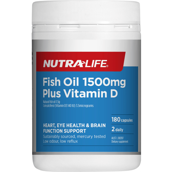 Nutra Life Fish Oil 1500mg Plus Vitamin D Capsules