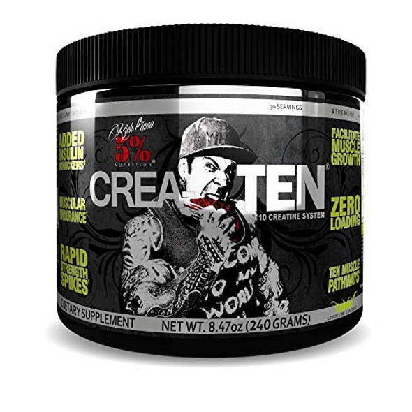 Rich Piana 5% Nutrition CreaTEN 10-in-1 Formula w/Creapure Micronized Creatine Monohydrate & MagnaPower 30 Servings (Lemon Lime)